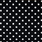 1 Inch Polka Dot Fabric / Poly Cotton Fabric / White Dot on Black