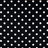 White Dot on Black 1-Inch Polka Dot Poly Cotton Fabric By The Yard