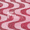 Wavy Pink White on Pink Stretch Velvet Sequin Fabric