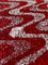 Wavy Red Silver on Red Stretch Velvet Sequin Fabric