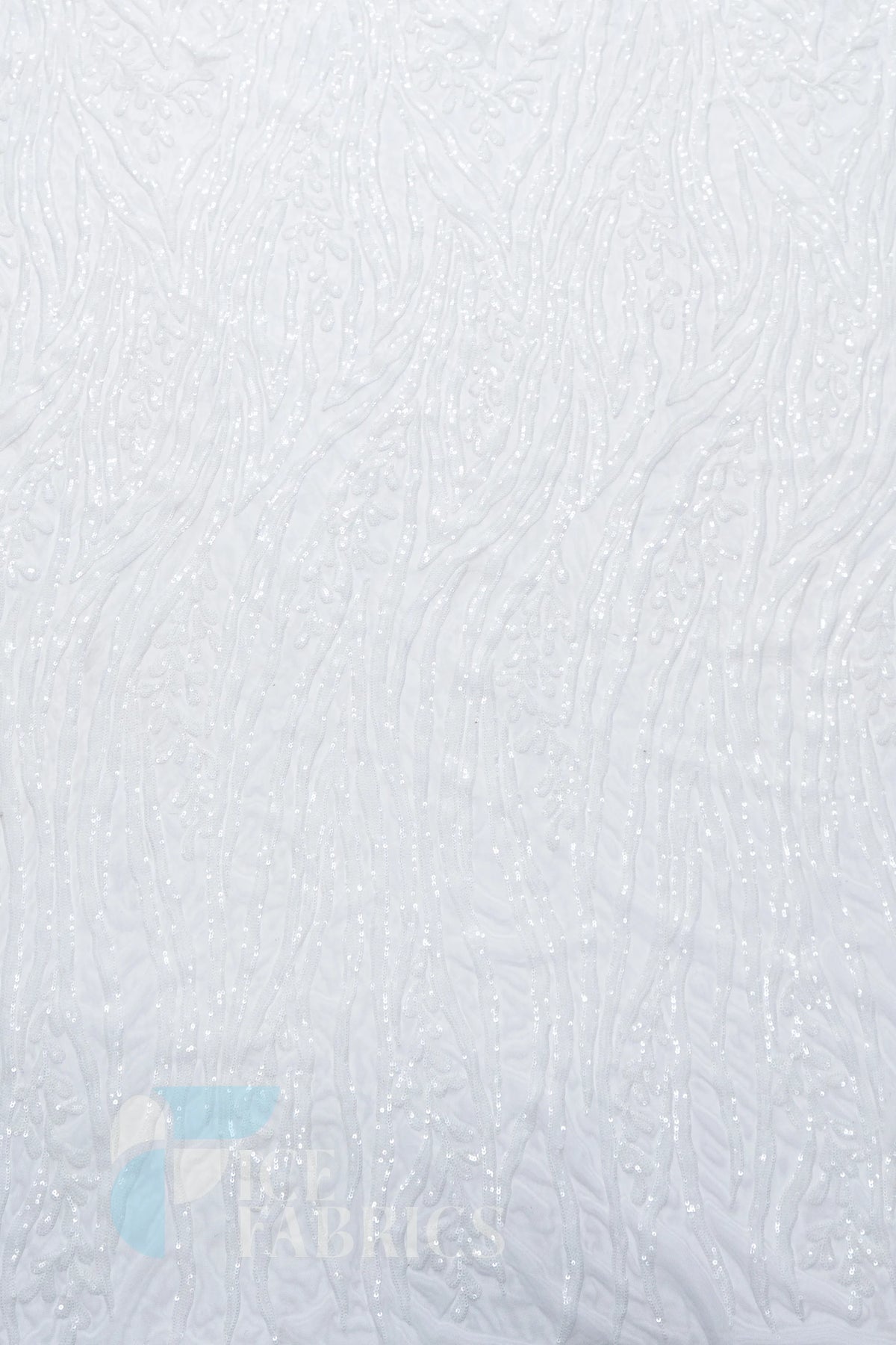 Wild Vine 4 Way Stretch Sequin Fabric on Mesh