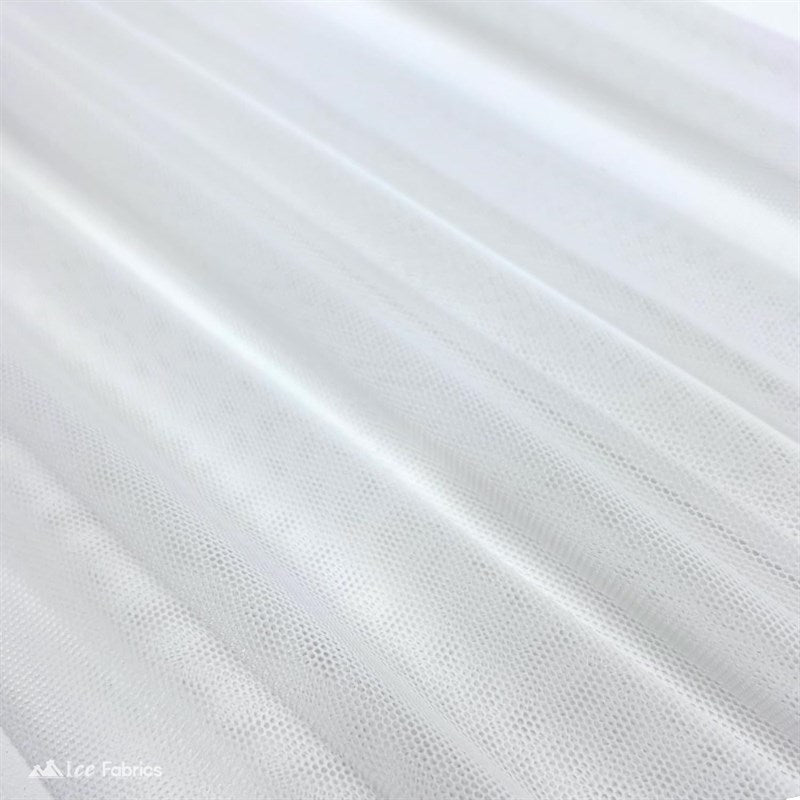 White 4 Way Stretch Nylon Spandex Power Mesh Fabric