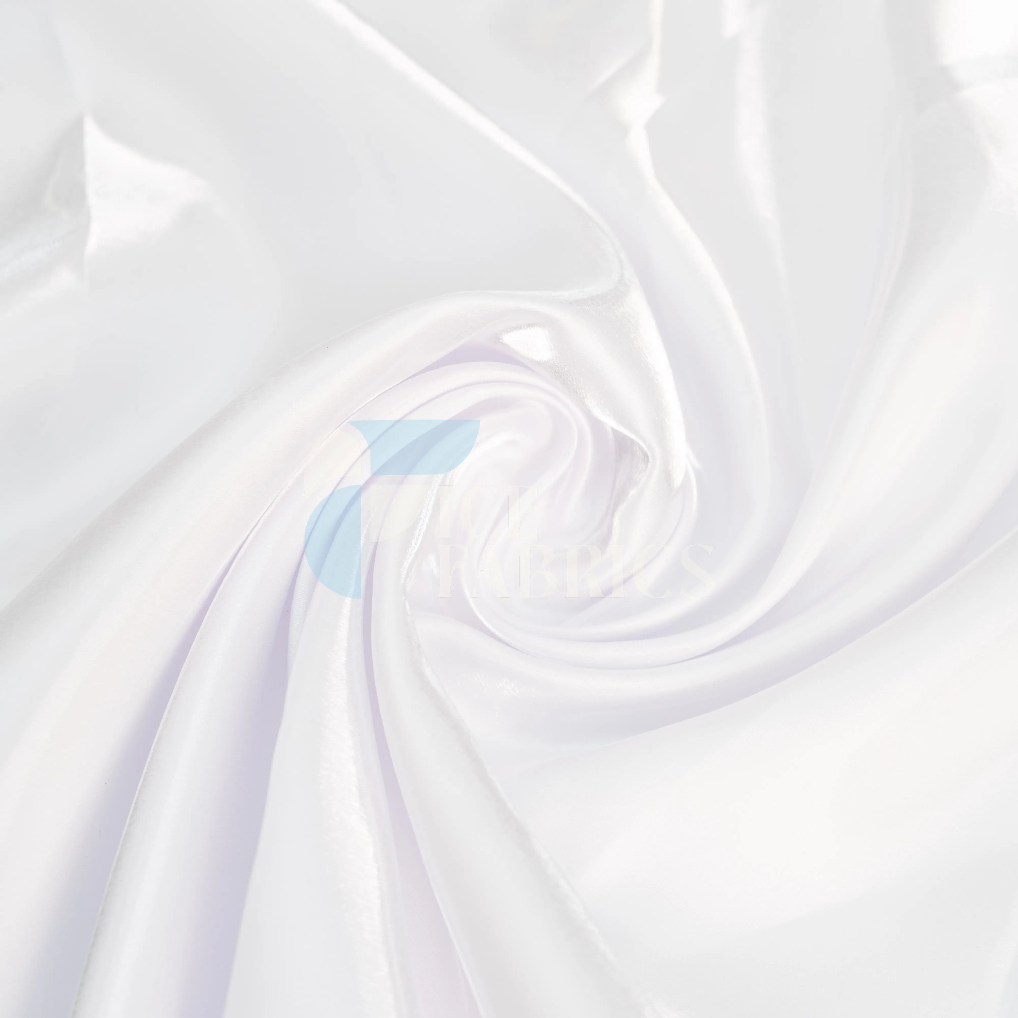 White Reflective Liquid Crystal Silky Satin Fabric