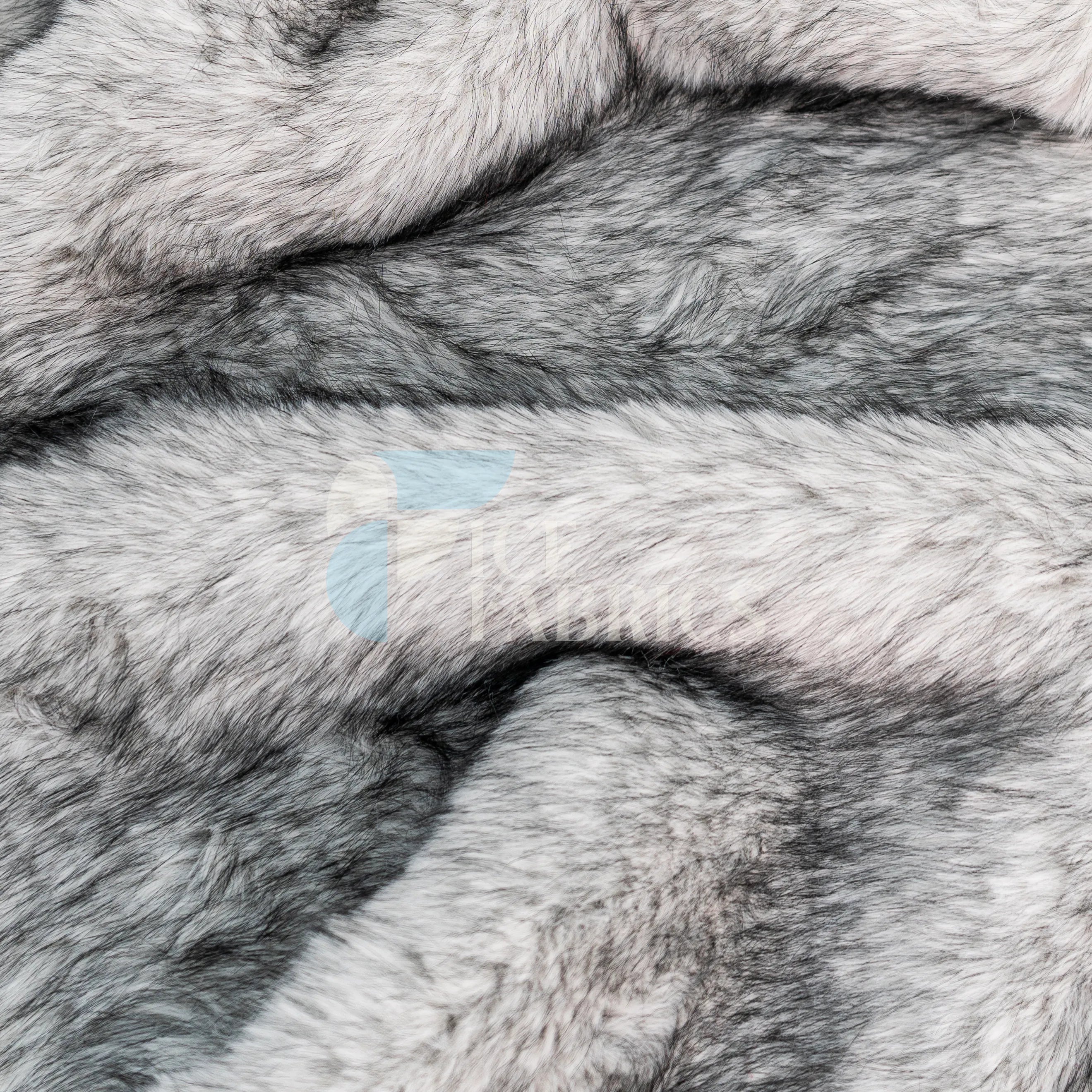 White Black Arctic Faux Fur Fabric By The Yard