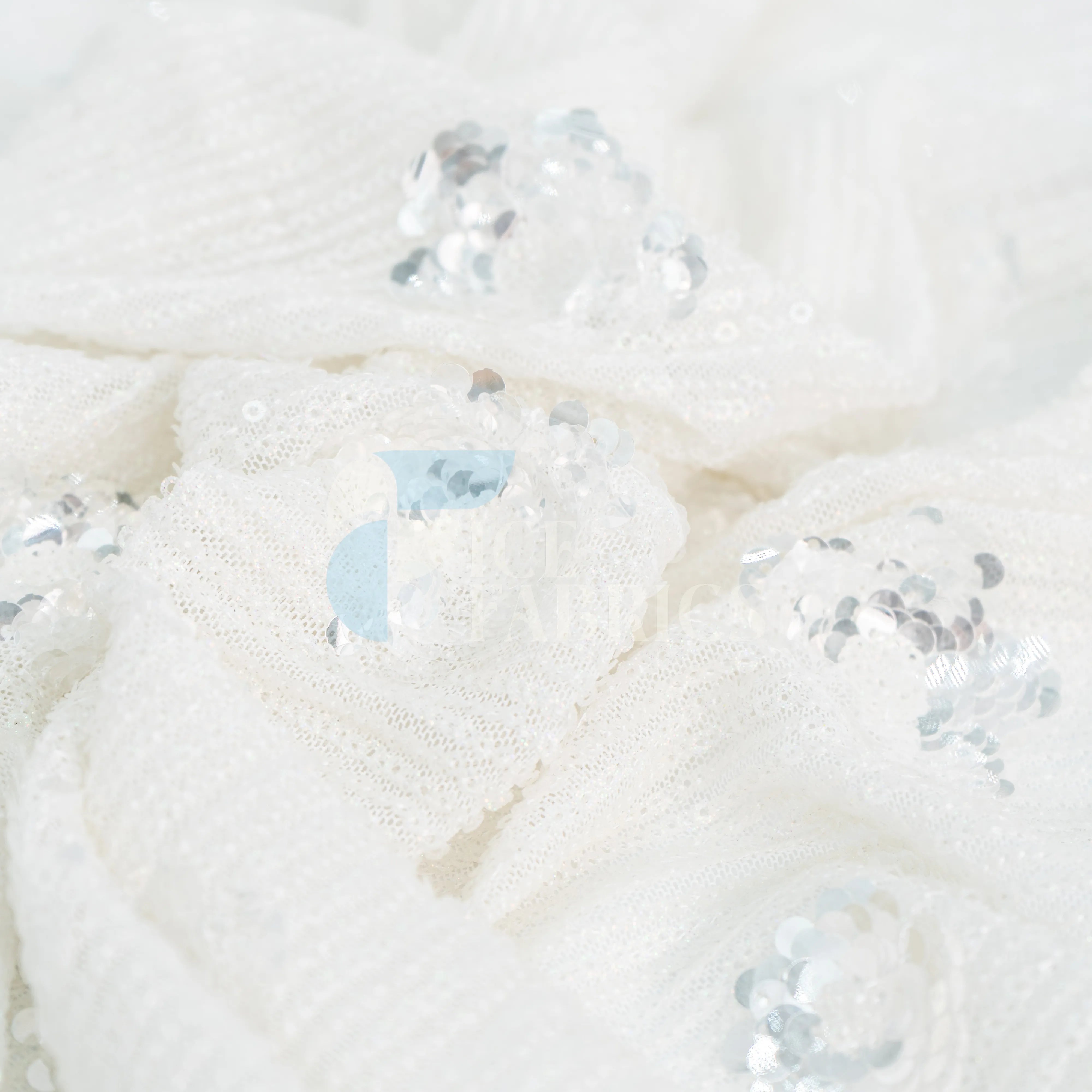 Celeste 3D Floral Stretch Sequin Fabric