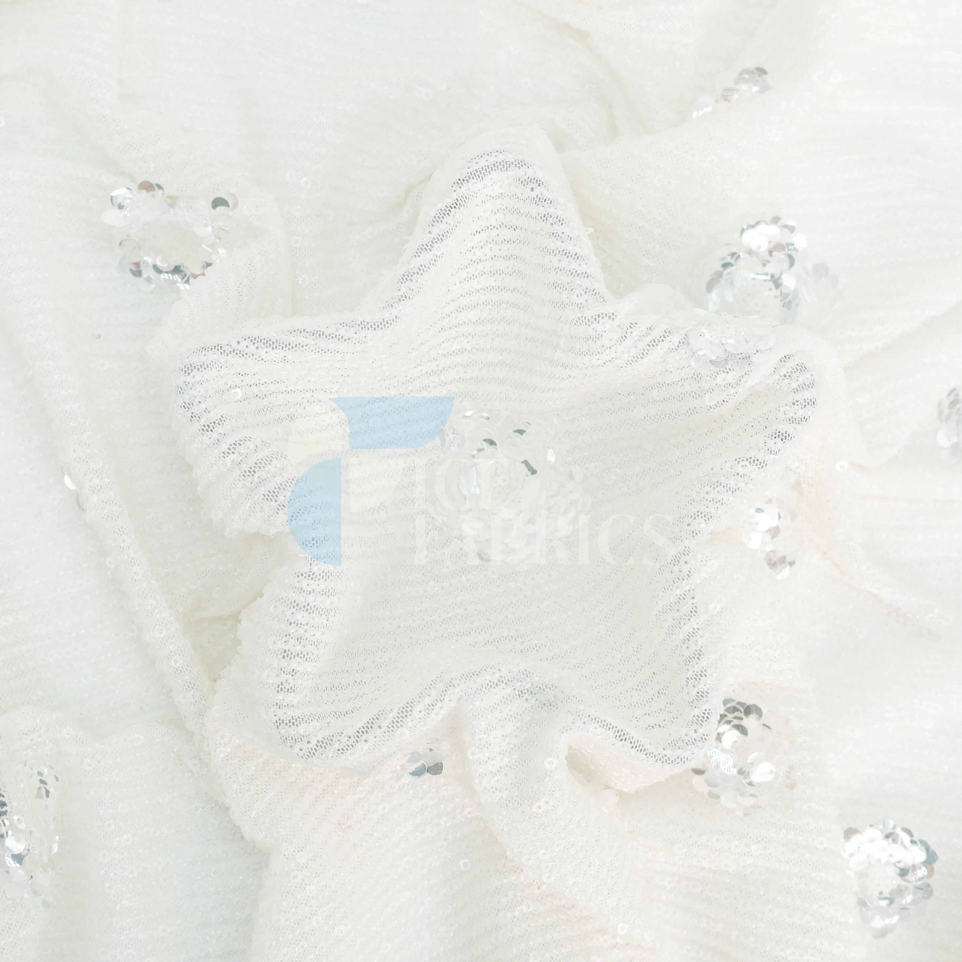 Celeste 3D Floral Stretch Sequin Fabric
