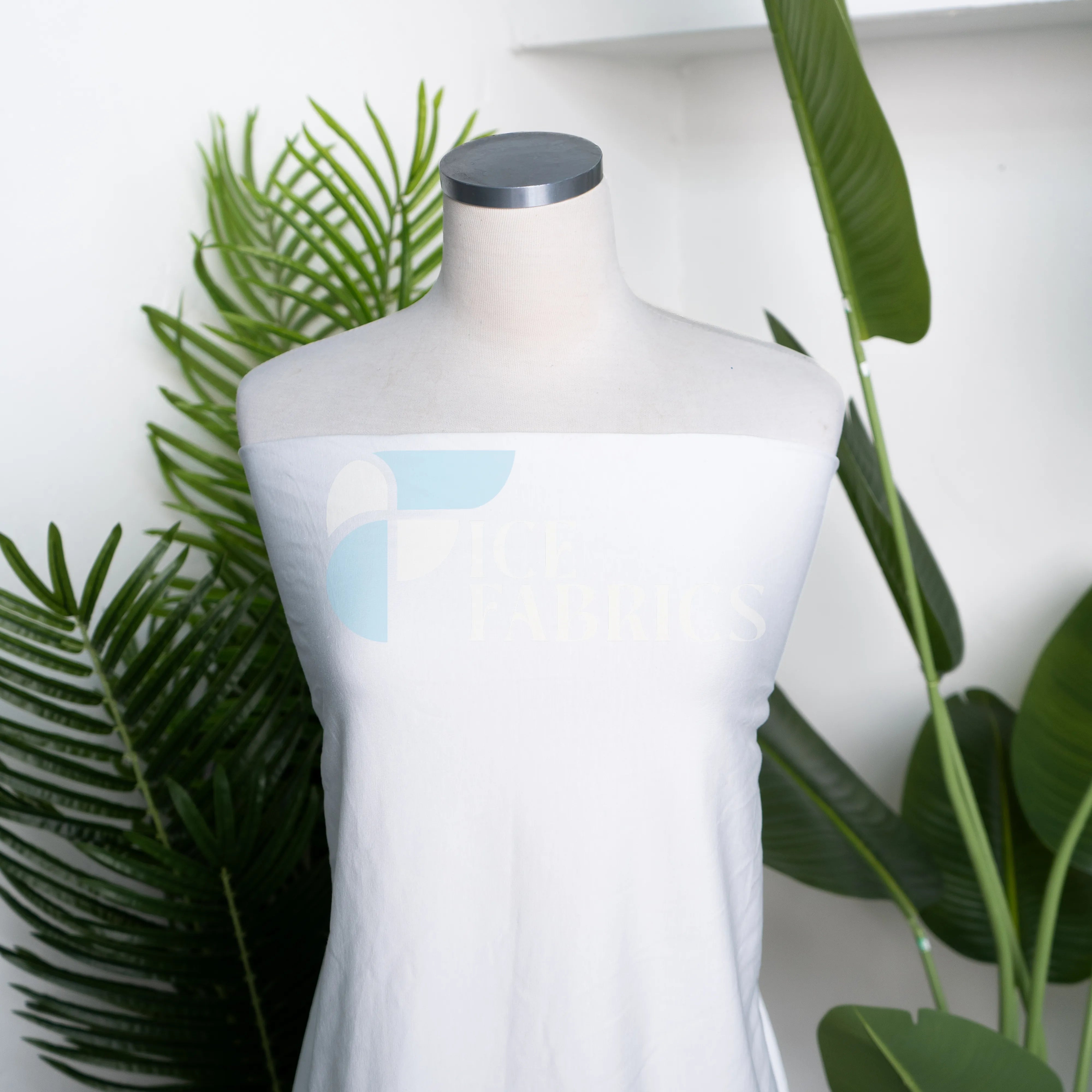 White Cotton Spandex Jersey Fabric | FlexCot