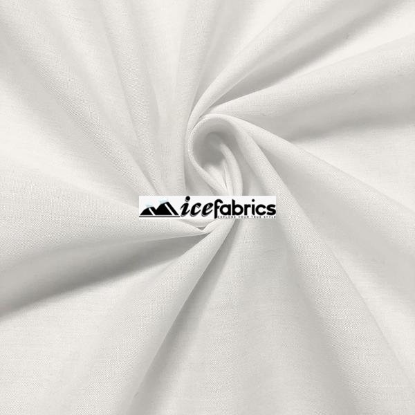 White Poly Cotton Broadcloth Fabric By The Yard