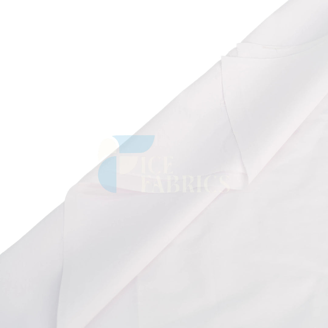 White Solid Soft Poly Cotton Fabric By The Yard