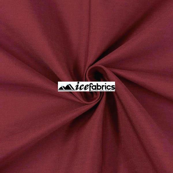 Wine Poly Cotton Broadcloth Fabric By The Yard