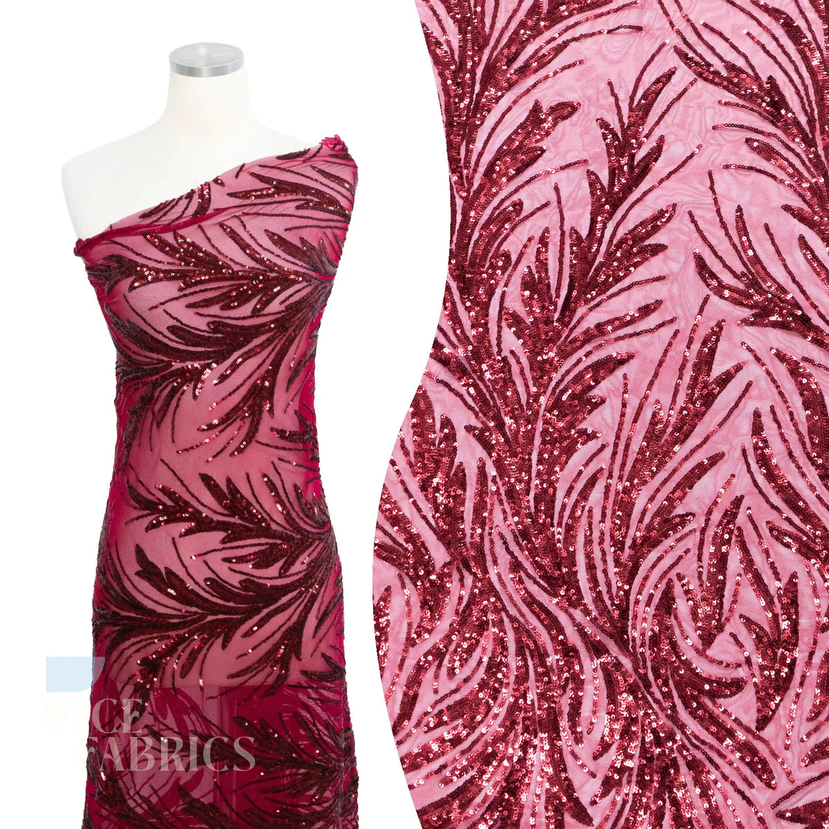 Flame 4 Way Stretch Sequin Spandex Fabric