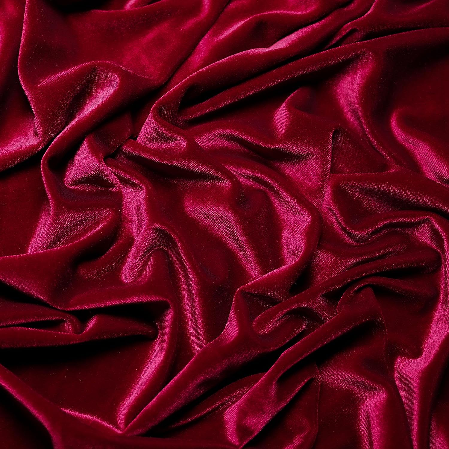 Wine Red Soft and Smooth Stretch Velvet Upholstery Fabric