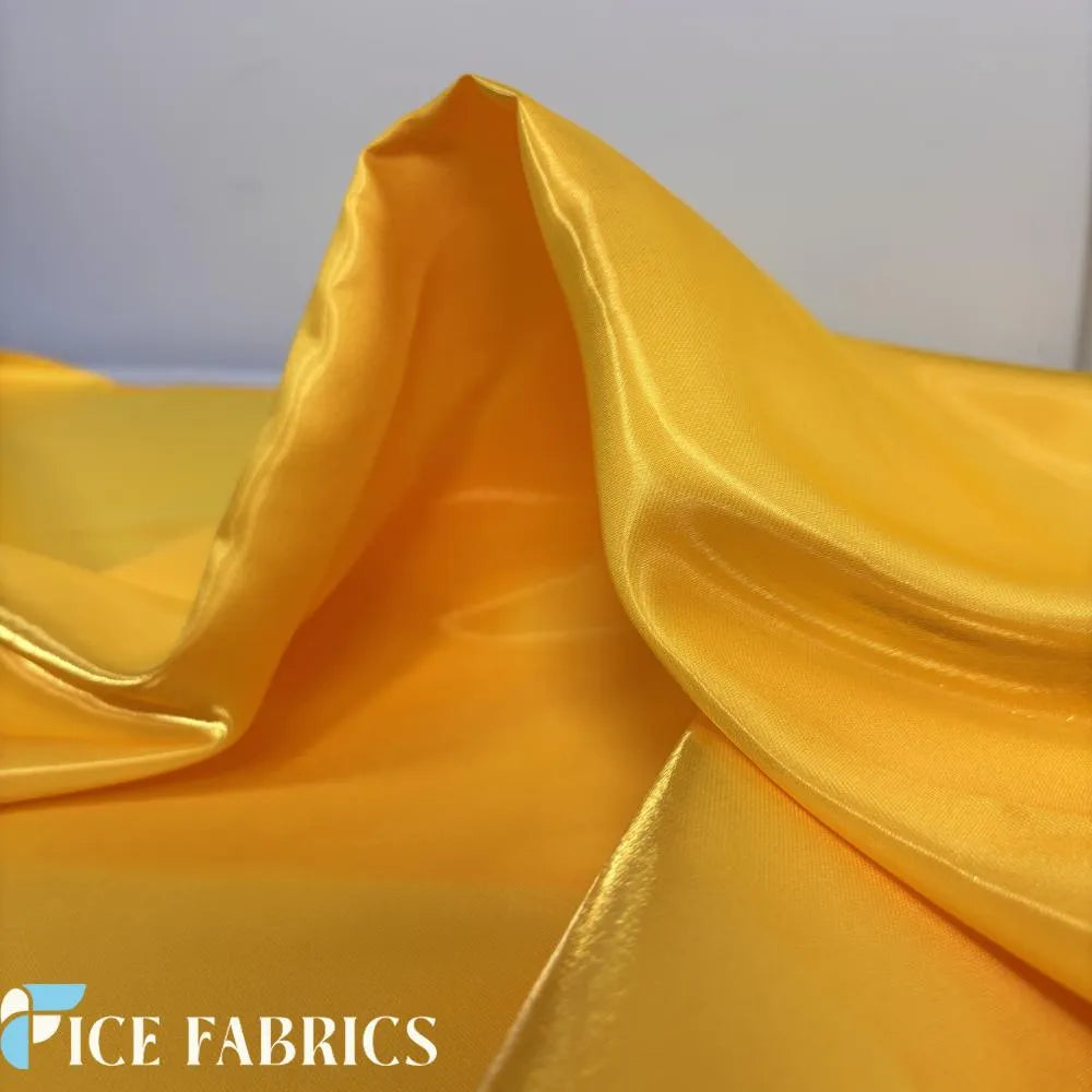 Yellow Reflective Liquid Crystal Silky Satin Fabric