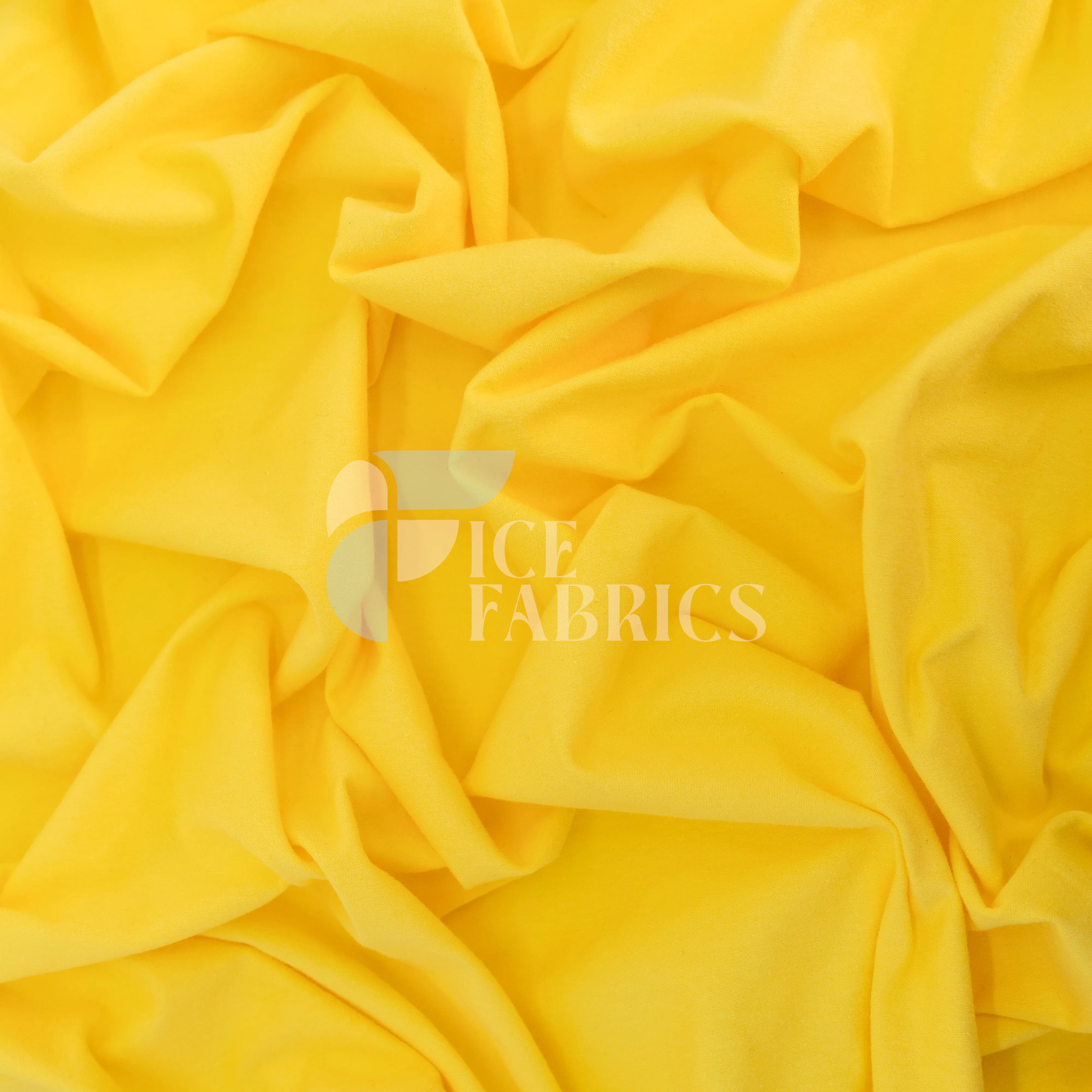 Yellow Cotton Spandex Jersey Fabric | FlexCot