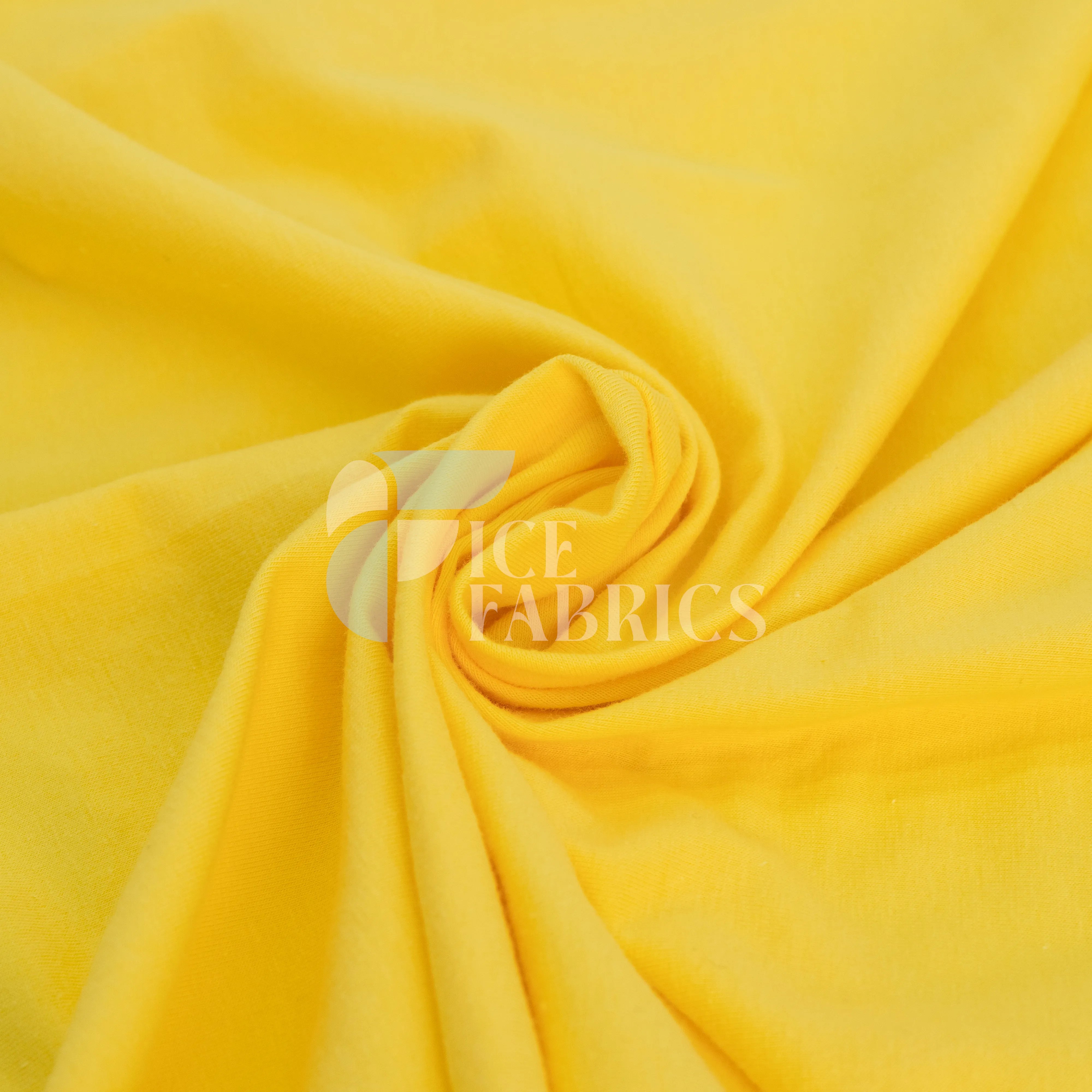 Yellow Cotton Spandex Jersey Fabric | FlexCot