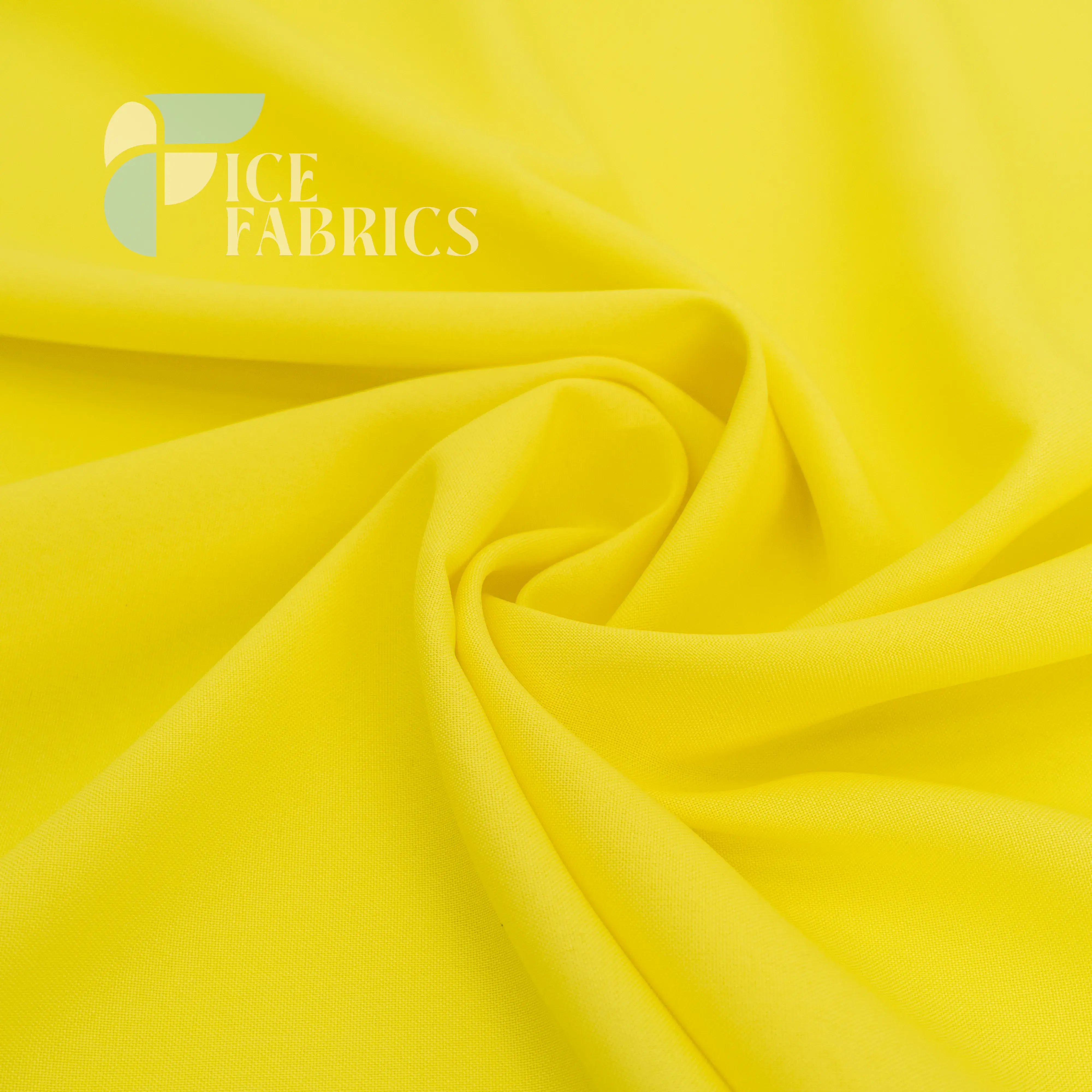 Yellow Solid Poly Poplin Fabric By The Yard