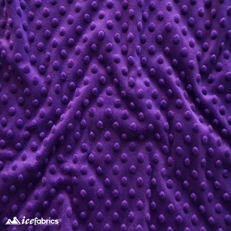 Dark Purple Dot Bubble Minky Fabric by the Yard