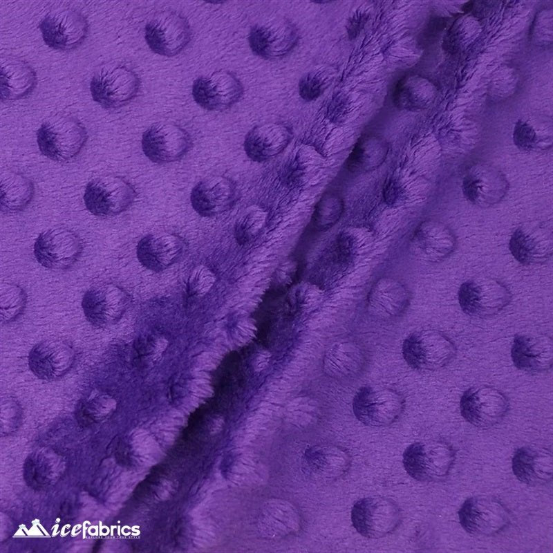 Dark Purple Dot Bubble Minky Fabric by the Yard