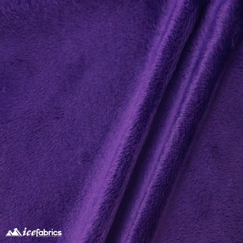 Dark Purple Solid Minky Fabric by The Yard