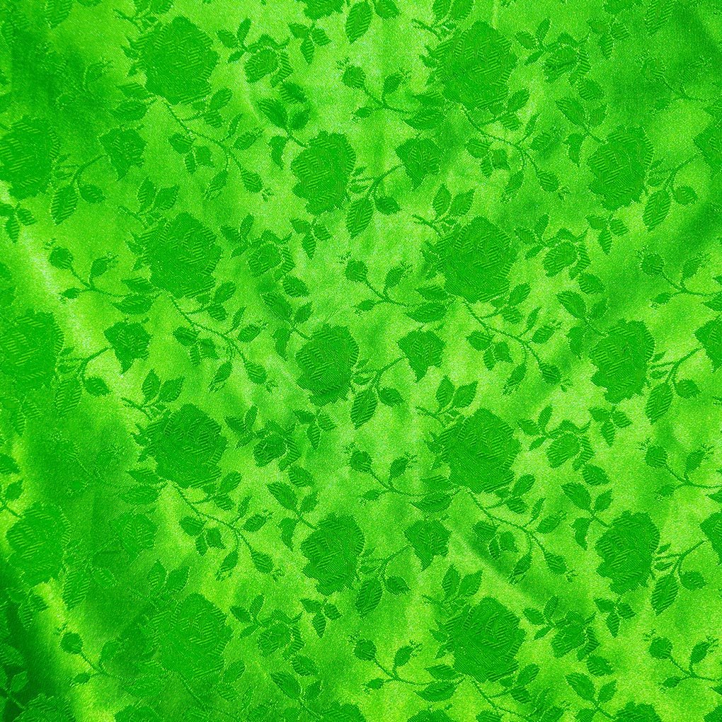 Floral Brocade Jacquard Satin Fabric / Floral FabricSatin FabricICE FABRICSICE FABRICSNeon GreenBy The YardFloral Brocade Jacquard Satin Fabric / Floral Fabric ICE FABRICS Neon Green