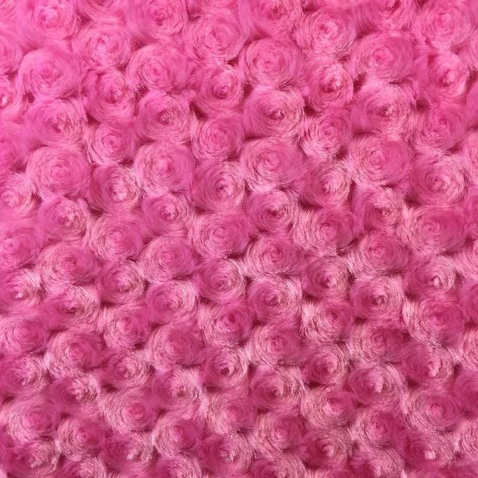 Hot Pink Rosebud Minky Fabric by the Yard