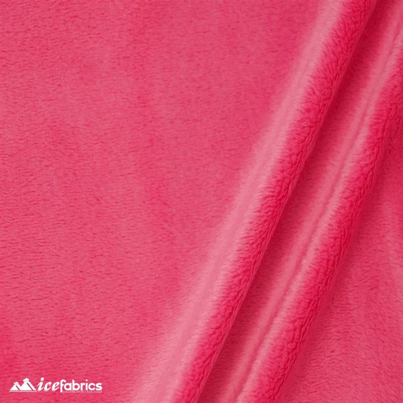 Hot Pink Solid Minky Fabric by The Yard