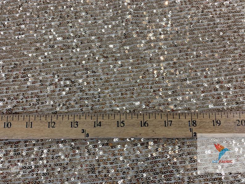 2 Way Stretch Shiny Mermaid All Over Sequin Fabric By The YardICEFABRICICE FABRICSChampagneBy The Yard (58" Wide)2 Way Stretch Shiny Mermaid All Over Sequin Fabric By The Yard ICEFABRIC |Champagne