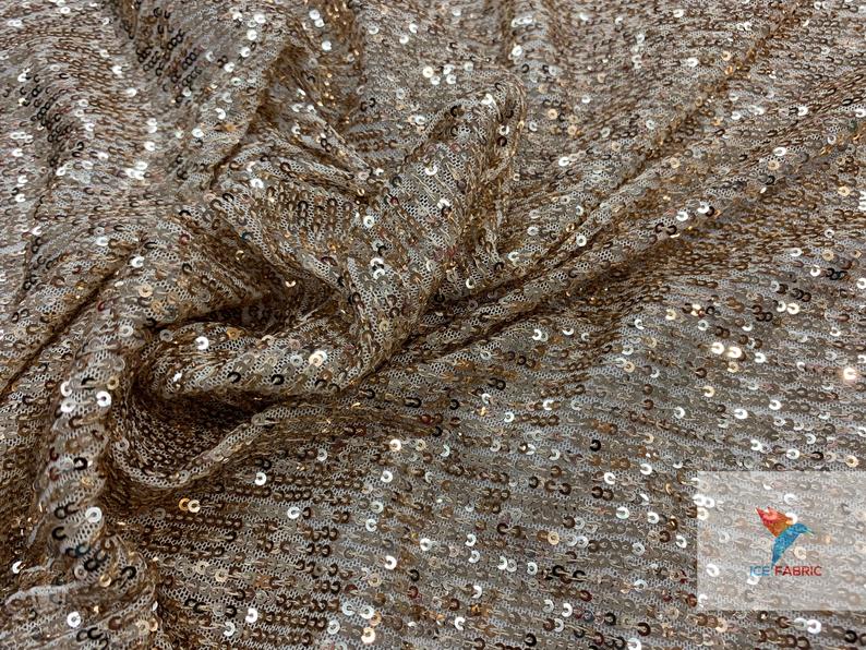 2 Way Stretch Shiny Mermaid All Over Sequin Fabric By The YardICEFABRICICE FABRICSChampagneBy The Yard (58" Wide)2 Way Stretch Shiny Mermaid All Over Sequin Fabric By The Yard ICEFABRIC |Champagne