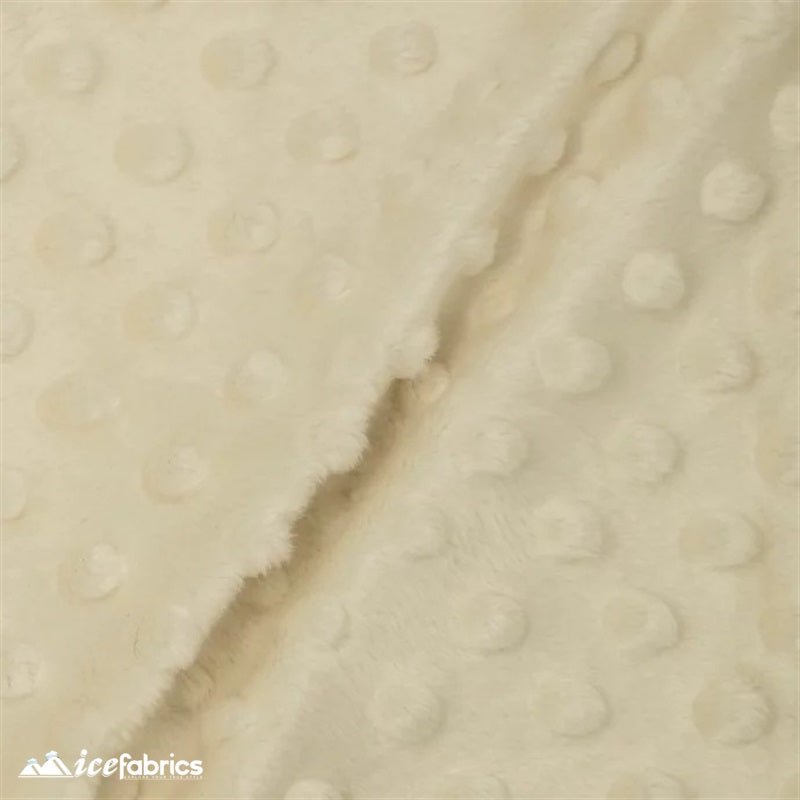 Ivory Dot Bubble Minky Fabric by the Yard