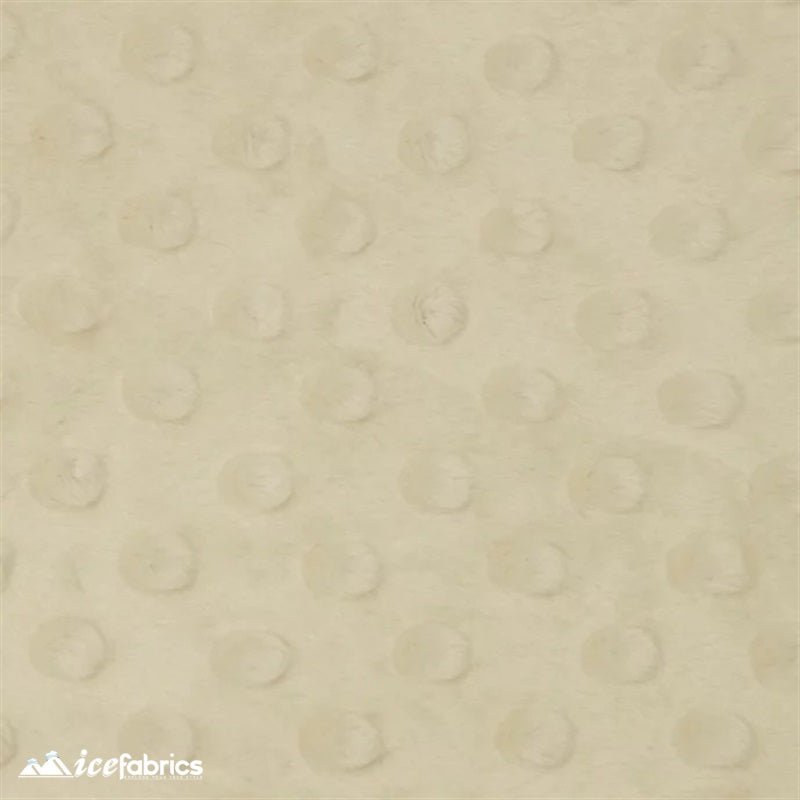 Ivory Dot Bubble Minky Fabric by the Yard