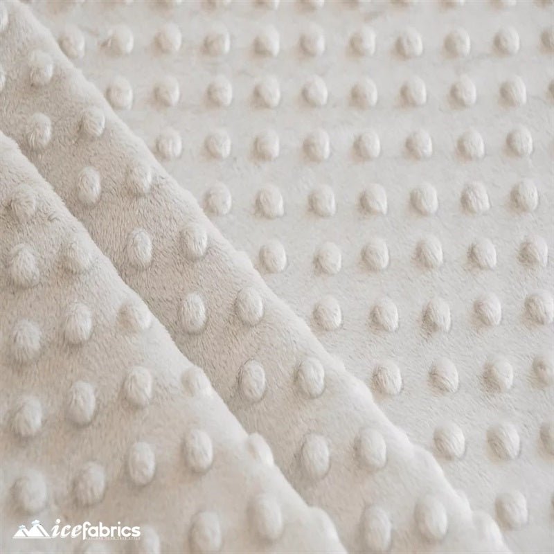 Khaki Dot Bubble Minky Fabric by the Yard