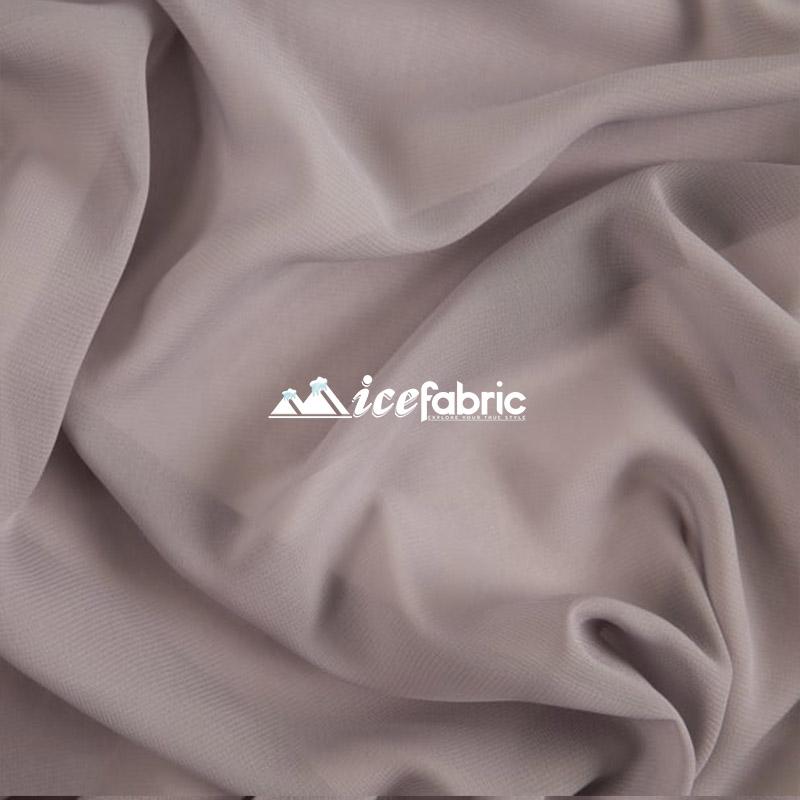 Silver Mia Soft Poly Chiffon Sheer Fabric By The Yard