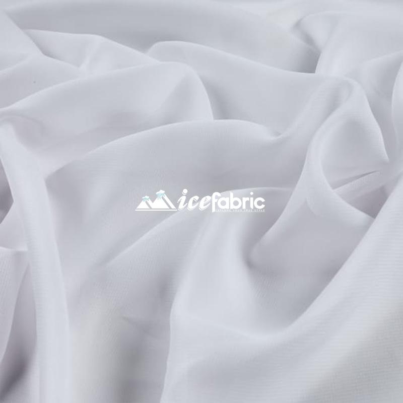 White Mia Soft Poly Chiffon Sheer Fabric By The Yard