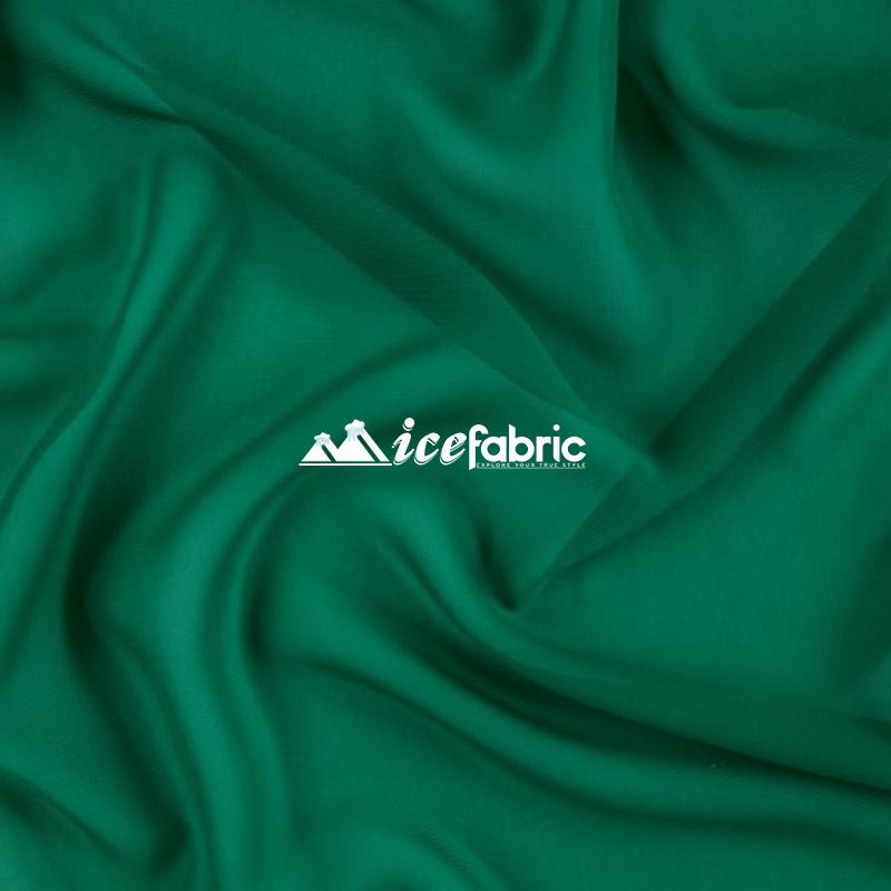 Green Mia Soft Poly Chiffon Sheer Fabric By the yard
