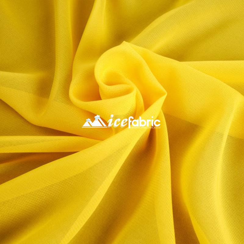 Yellow Mia Soft Poly Chiffon Sheer Fabric