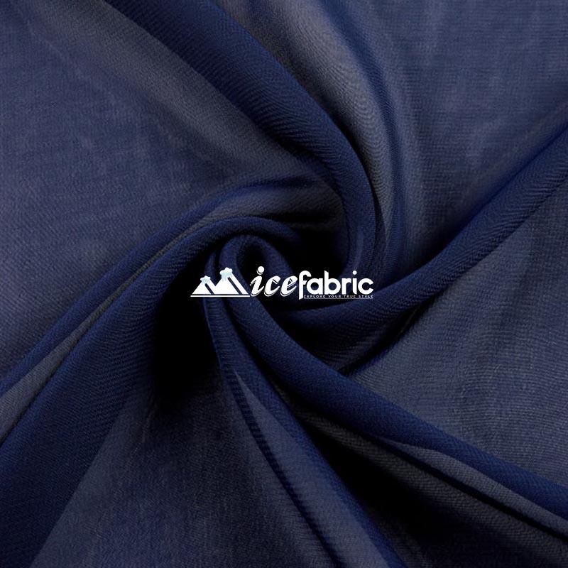 Navy Mia Soft Poly Chiffon Sheer Fabric