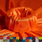 New Shiny Neon Orange Charmeuse Stretch Satin Fabric