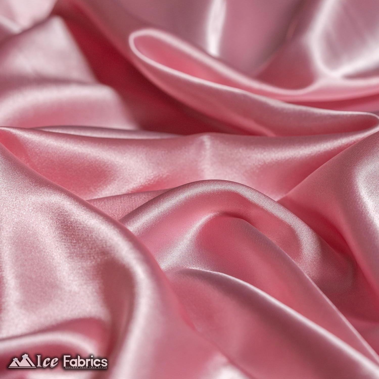 New Shiny Pink Charmeuse Stretch Satin FabricICE FABRICSICE FABRICSBy The Yard (60" Wide)New Shiny Pink Charmeuse Stretch Satin Fabric