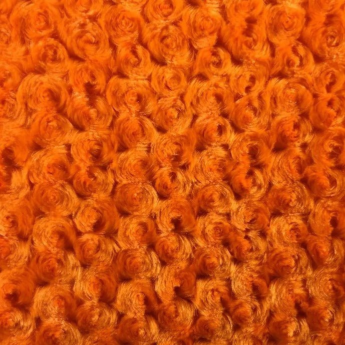 Orange Rosebud Minky Fabric by the Yard