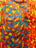 Orange Yellow - Turquoise Leopard Short pile Faux Fur Fabric By The Yard