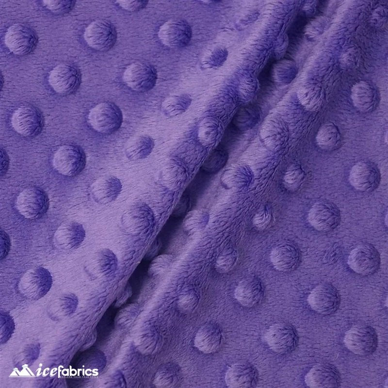 Purple Dot Bubble Minky Fabric by the Yard