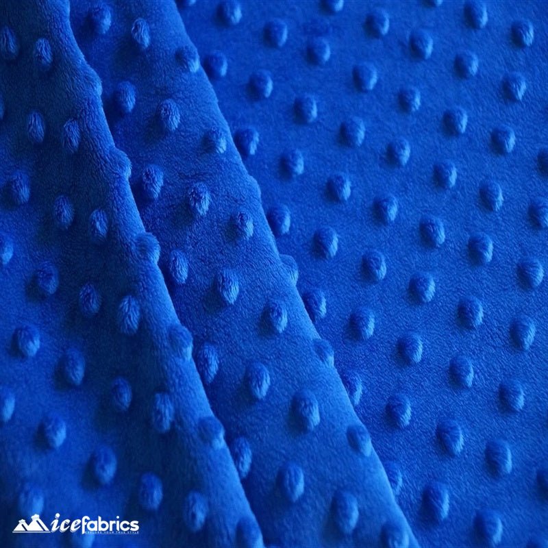 Luxury Royal Blue Bubble Minky Polka Dot Fabric | CloudPop