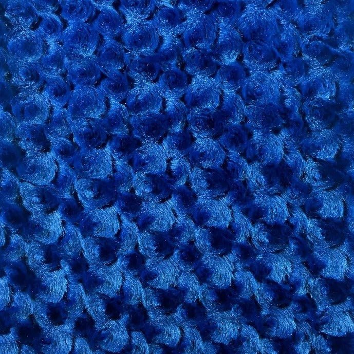 Royal Blue Rosebud Minky Fabric by the Yard