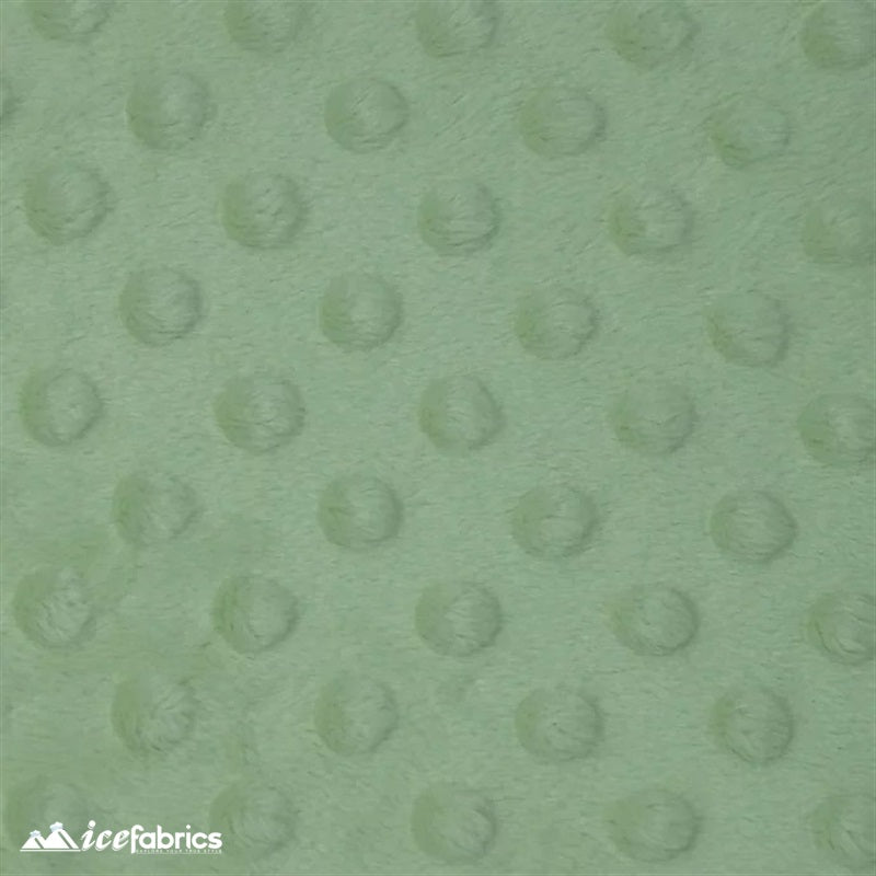 Sage Dot Bubble Minky Fabric by the Yard