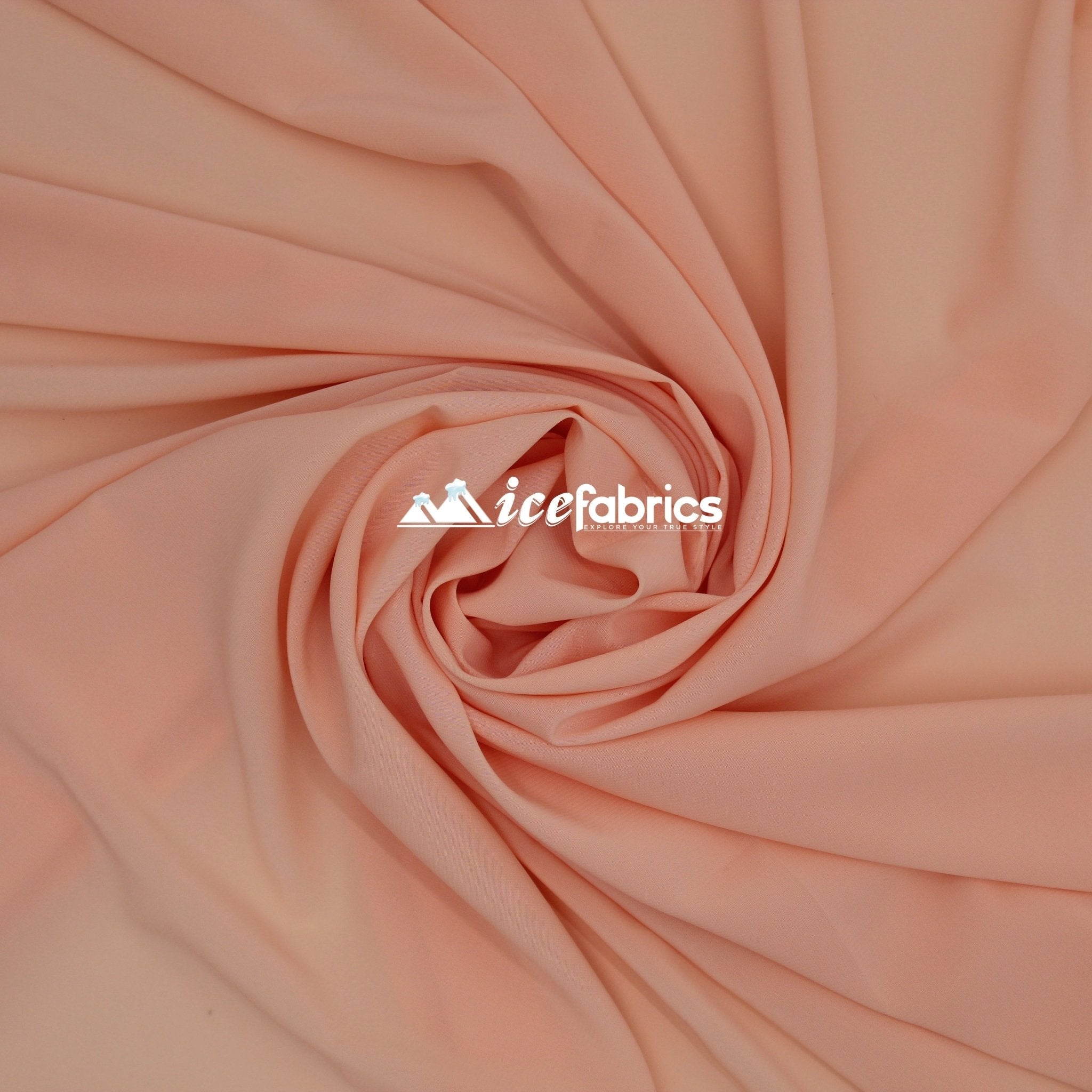 Peach Silky 2 Way Chiffon Sheer Stretch Fabric