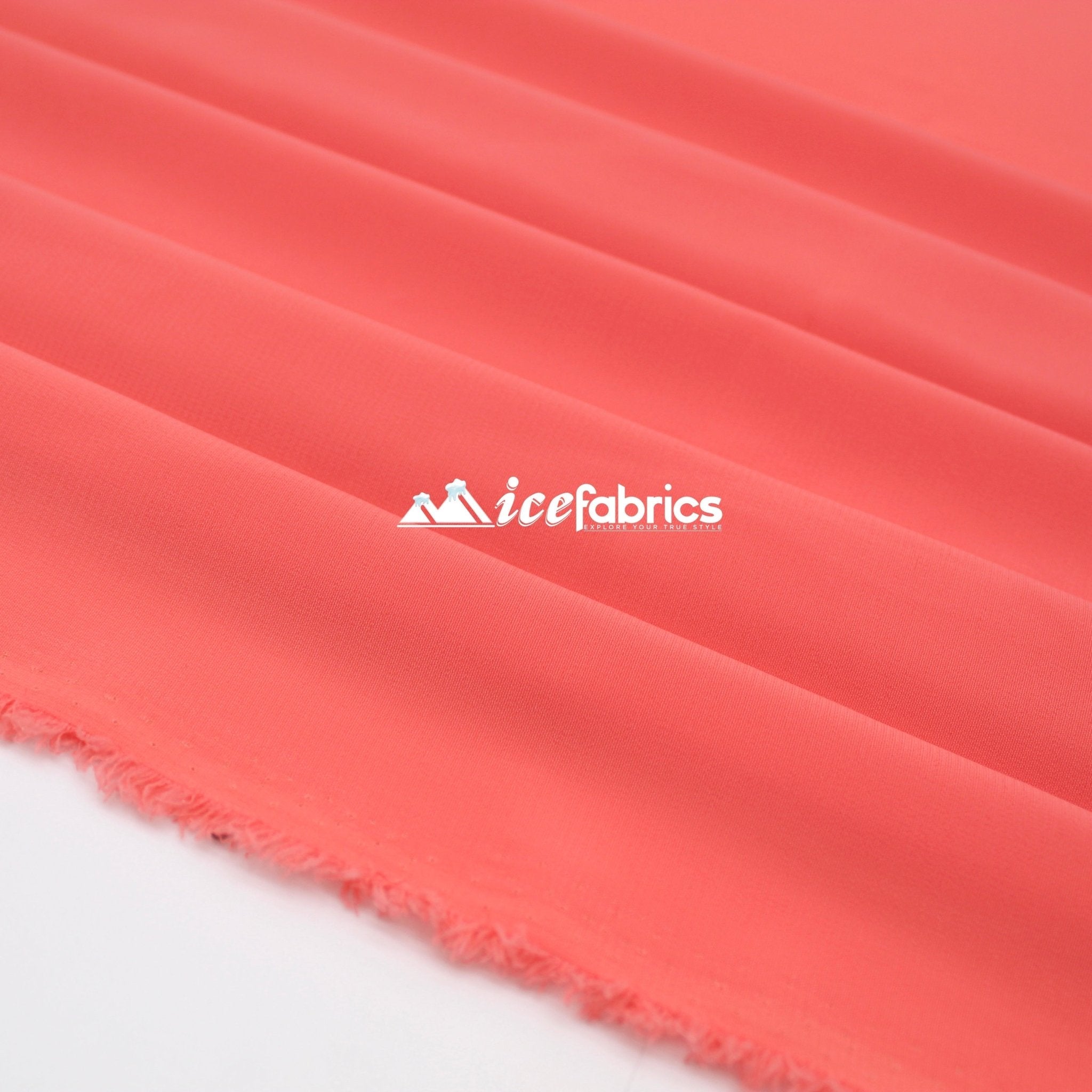 Coral Silky 2 Way Chiffon Sheer Stretch Fabric By The Yard