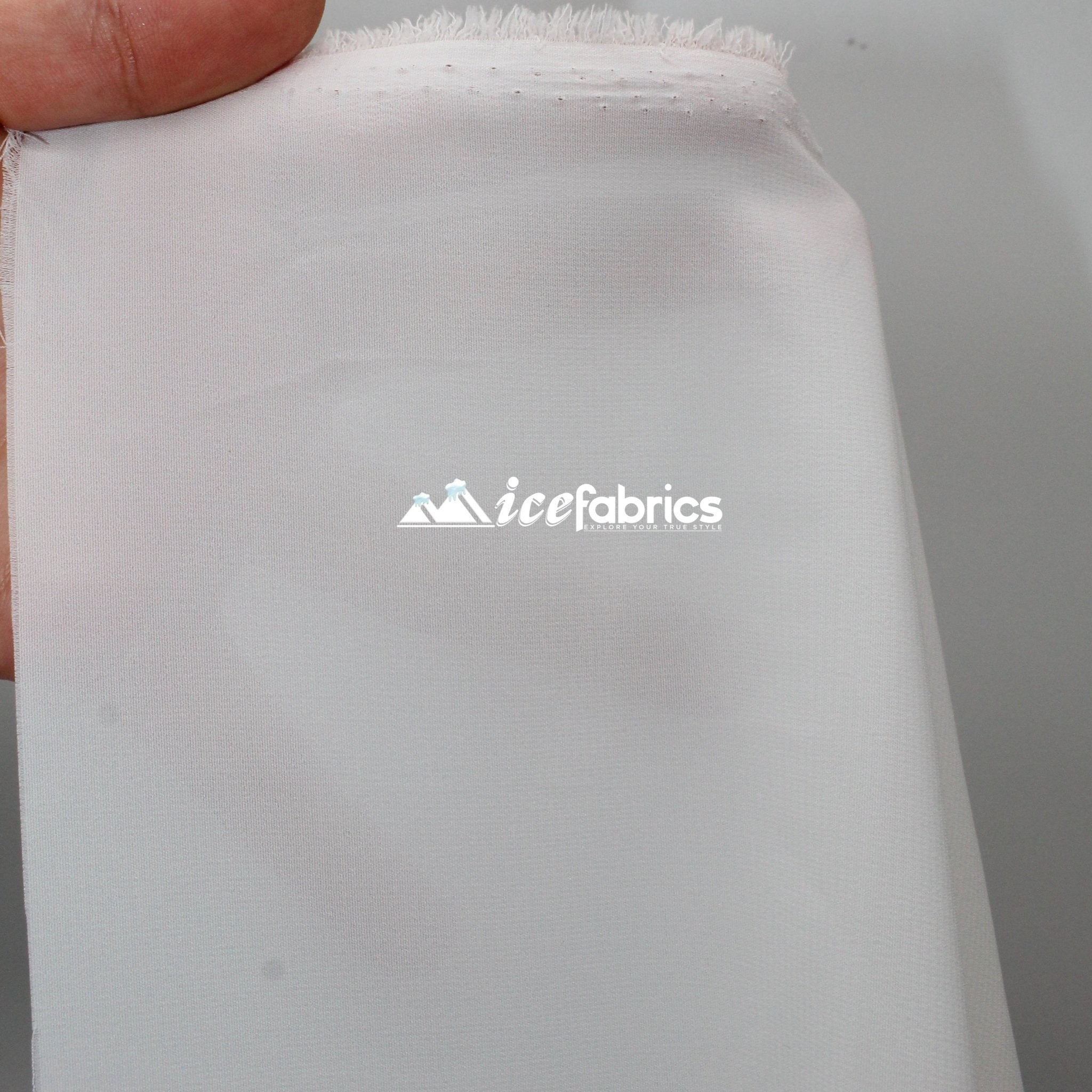 White Silky 2 Way Chiffon Sheer Stretch Fabric by the Yard