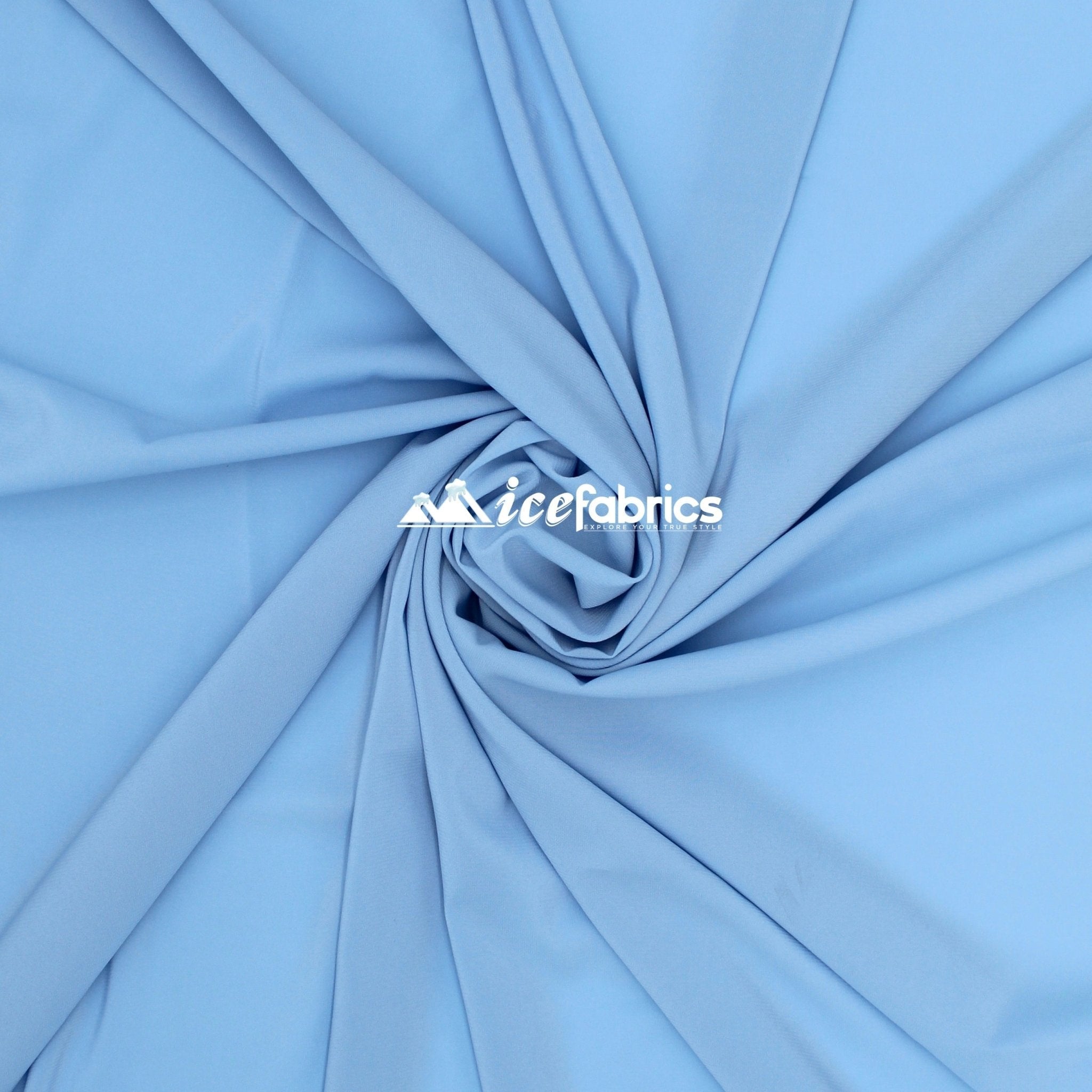 Baby Blue Silky 2 Way Chiffon Sheer Stretch Fabric