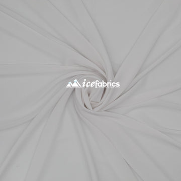 White Silky 2 Way Chiffon Sheer Stretch Fabric By the Yard