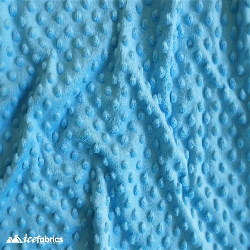 Turquoise Dot Bubble Minky Fabric by the Yard